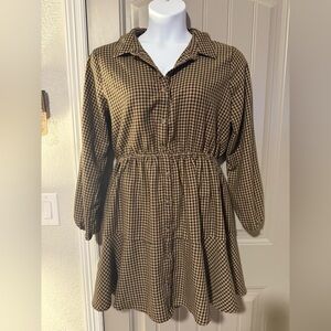 Maurices Checkered Long Sleeve Dress